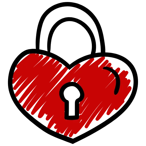 Стикер 57 Love doodle red HD