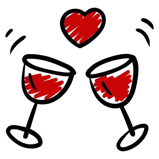 Стикер 59 Love doodle red HD