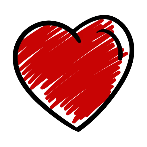 Стикер 35 Love doodle red HD
