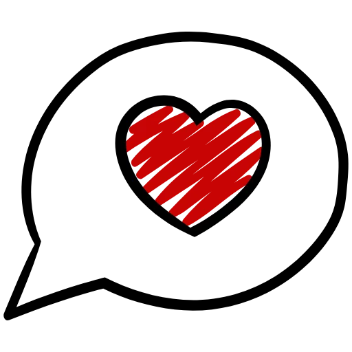 Стикер 49 Love doodle red HD