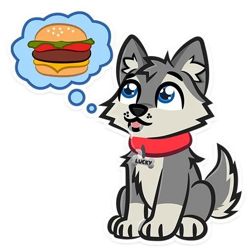 🍔 Стикер «Lucky Da Wolf» для Telegram