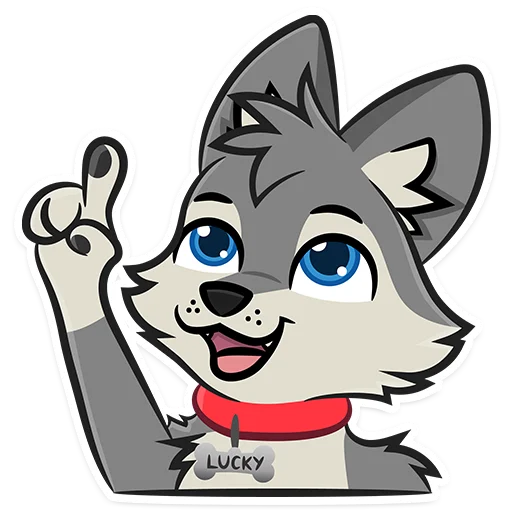 ☝️ Стикер «Lucky Da Wolf» для Telegram