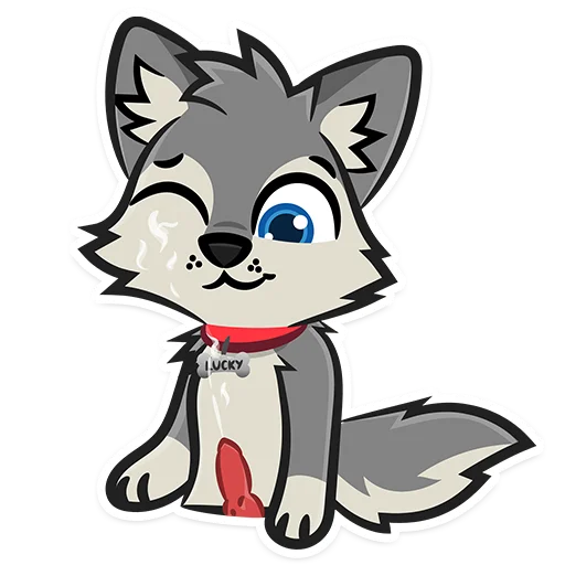 👿 Стикер «Lucky Da Wolf» для Telegram