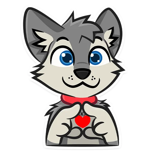 ❤️ Стикер «Lucky Da Wolf» для Telegram