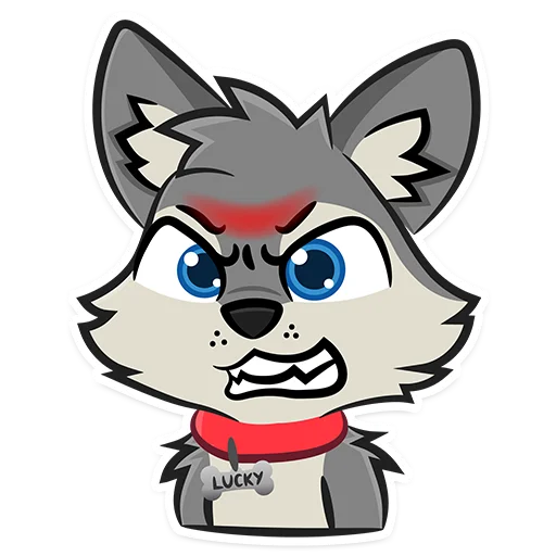 😡 Стикер «Lucky Da Wolf» для Telegram