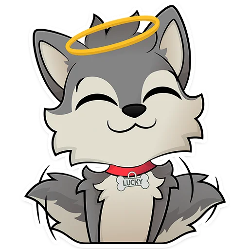 😇 Стикер «Lucky Da Wolf» для Telegram