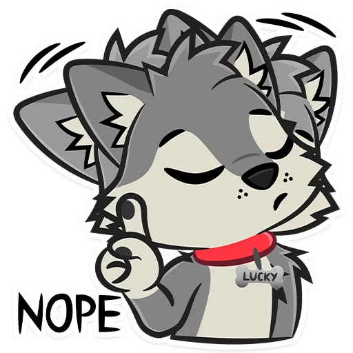 👎 Стикер «Lucky Da Wolf» для Telegram