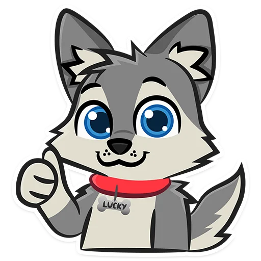 👍 Стикер «Lucky Da Wolf» для Telegram