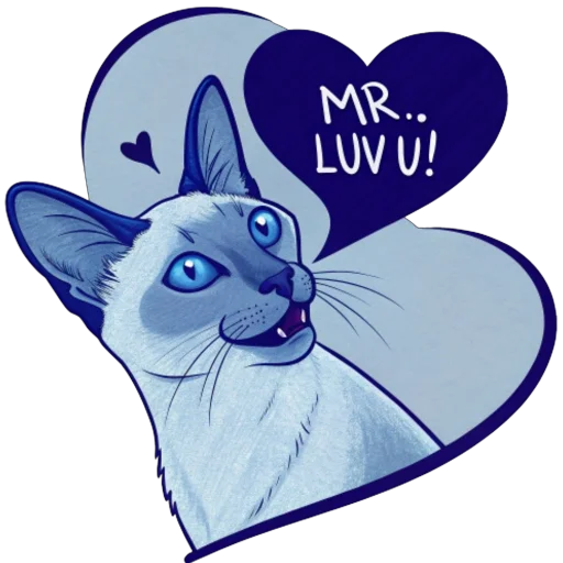 ❤ Стикер «Luna the Oriental Cat» для Telegram