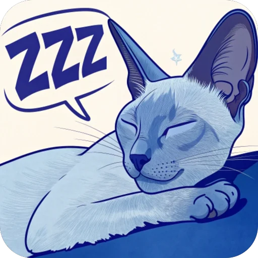 😴 Стикер «Luna the Oriental Cat» для Telegram