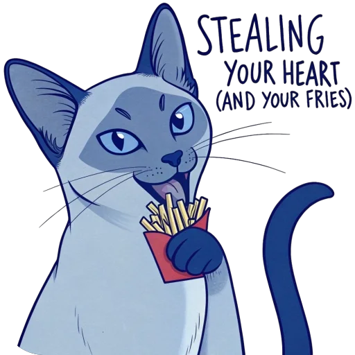 🍟 Стикер «Luna the Oriental Cat» для Telegram