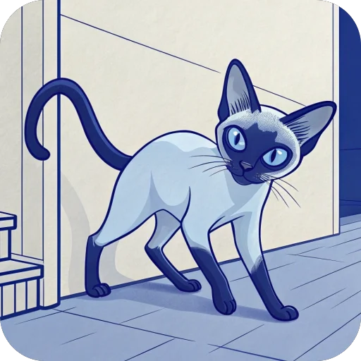 😐 Стикер «Luna the Oriental Cat» для Telegram