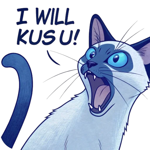 🤬 Стикер «Luna the Oriental Cat» для Telegram