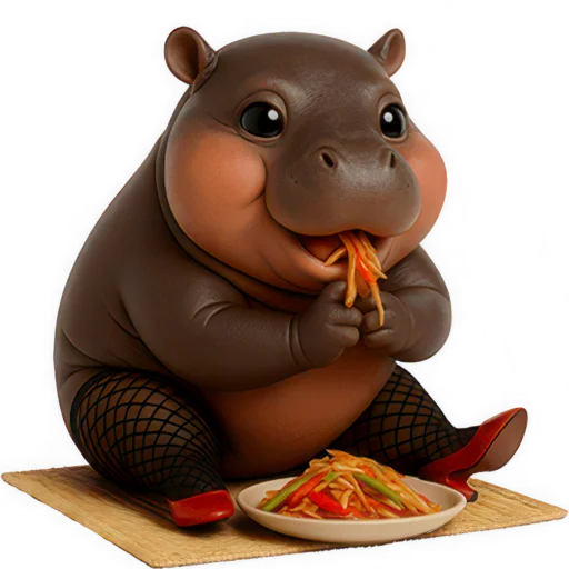 😋 Стикер «Мадам Бегемотиха» для Telegram