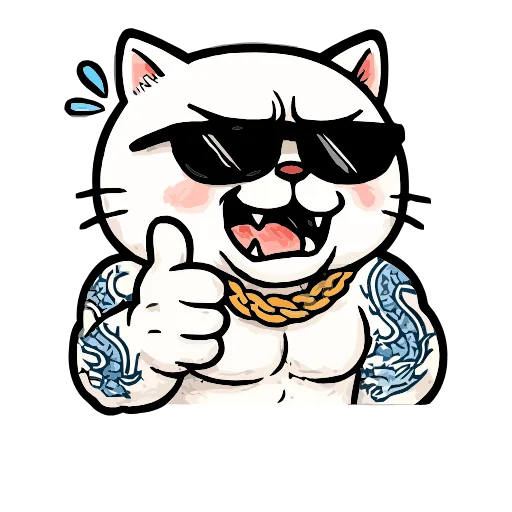 Стикер 18 Boss Cat
