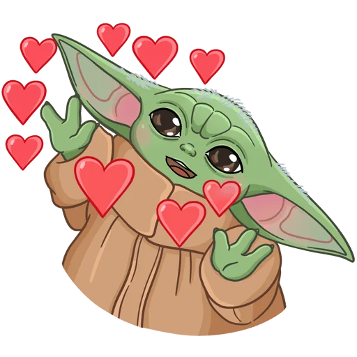🥰 Стикер «Мандалорец Малыш Без Текста» для Telegram