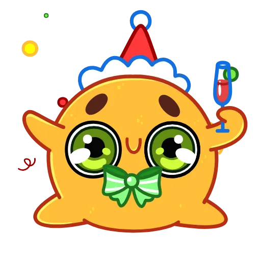 Стикер 15 Новогодняя Мандаринка
