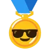 Стикер 11 🏅 Набор эмоджи со смайликами в виде медалей