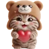 Стикер 18 ❤️ Набор эмоджи с пушистыми котиками-мишками