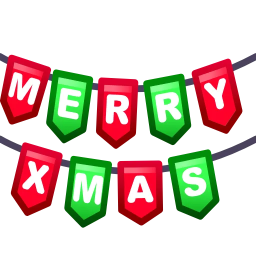 Стикер 17 Merry Christmas Emoji