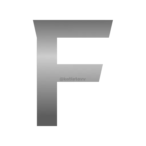 Стикер 6 Metal Font