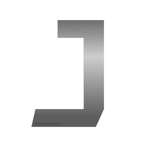 Стикер 10 Metal Font