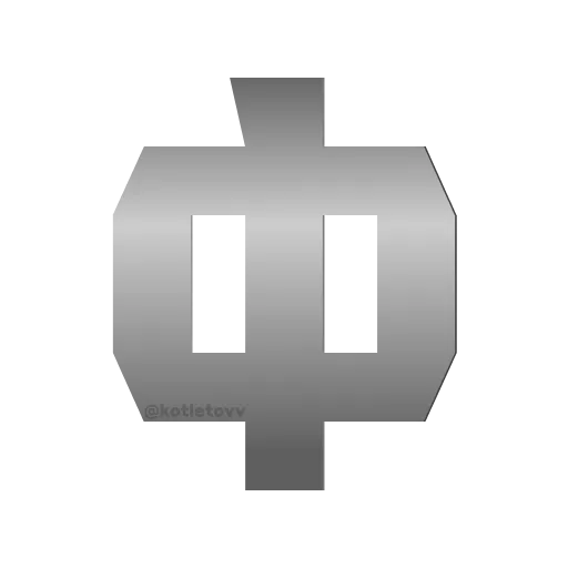 Стикер 53 Metal Font