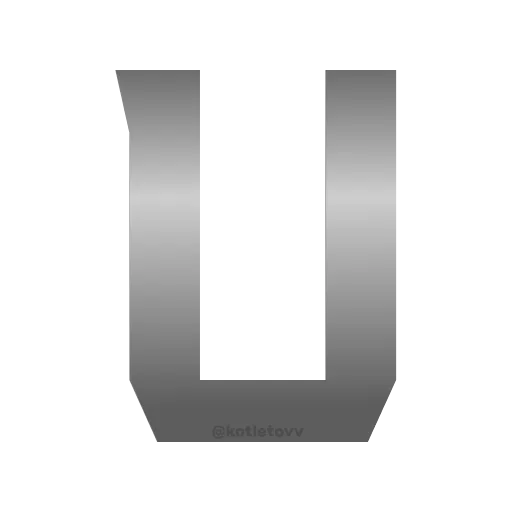 Стикер 21 Metal Font