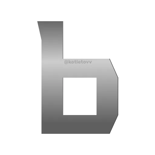 Стикер 61 Metal Font