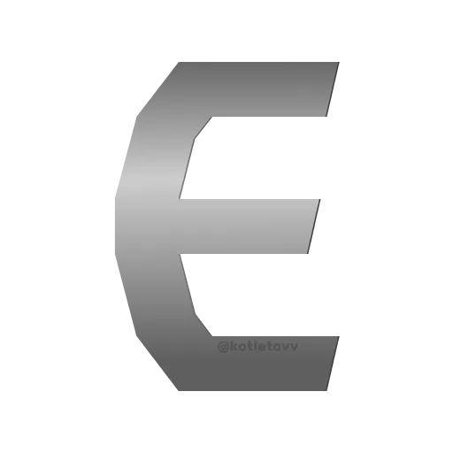 Стикер 35 Metal Font