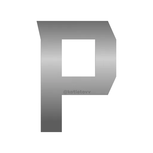 Стикер 16 Metal Font