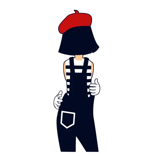 Стикер 3 Mime Girl