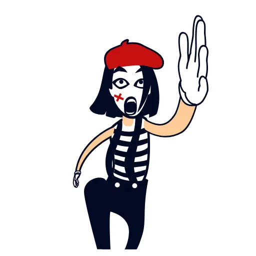Стикер 19 Mime Girl