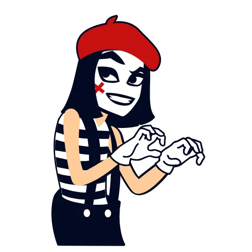 Стикер 8 Mime Girl