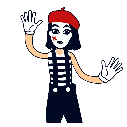 Стикер 10 Mime Girl