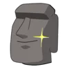 Стикер 3 Moai Stone