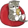 Стикер 54 Котики Mofusand