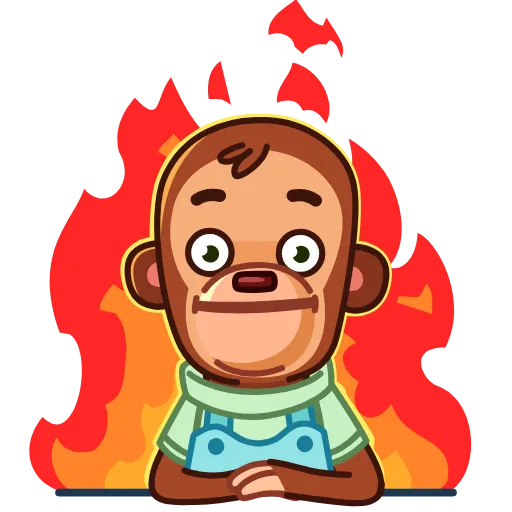 Стикер 10 Monkey Puppet