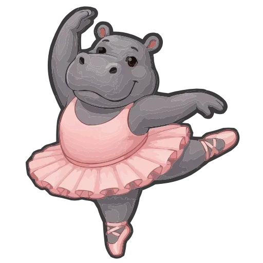 🦛 Эмодзи «Розовые буквы, мультяшные звери» для Telegram