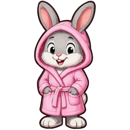 🐇 Эмодзи «Розовые буквы, мультяшные звери» для Telegram