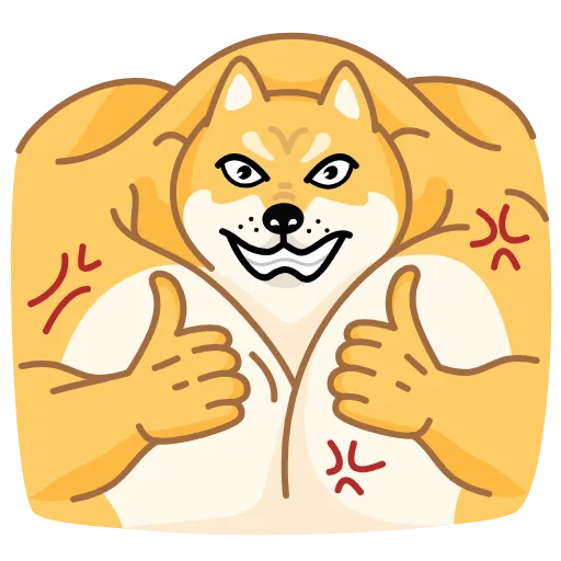 Стикер 3 Muscle Dog