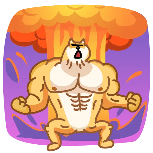 Стикер 15 Muscle Dog