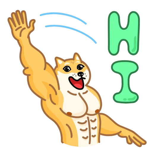 Стикер 5 Muscle Dog