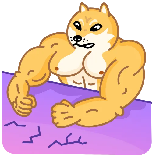 Стикер 17 Muscle Dog