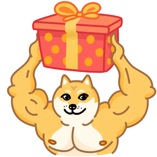 Стикер 33 Muscle Dog