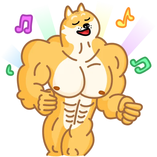 Стикер 25 Muscle Dog