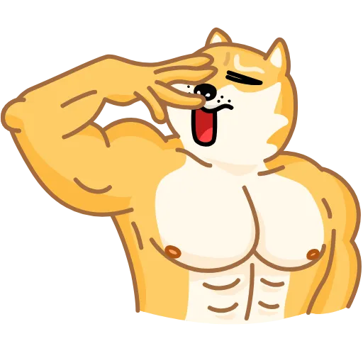 Стикер 4 Muscle Doge