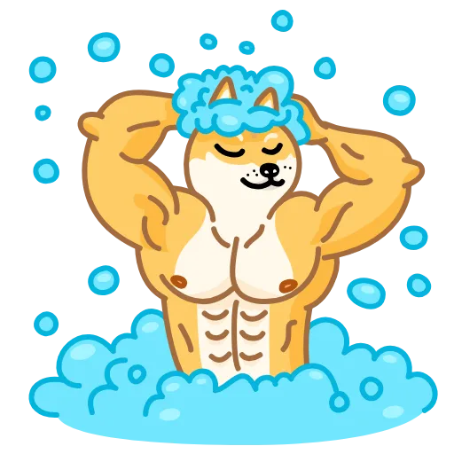 Стикер 25 Muscle Doge