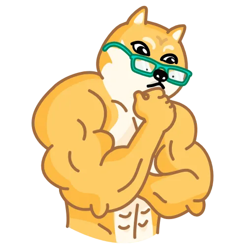 Стикер 28 Muscle Doge