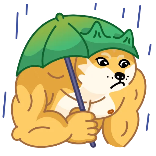 Стикер 19 Muscle Doge